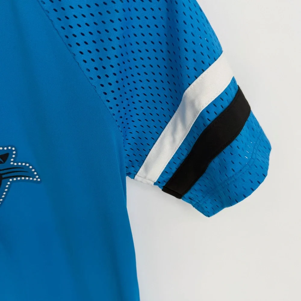 Fanatics Carolina Panthers Jersey Women Medium Blue NEW Lace Up V-Neck NFL Top - Picture 6 of 9